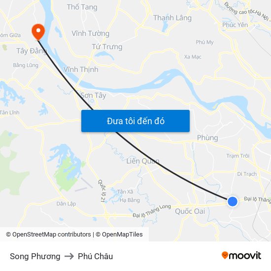 Song Phương to Phú Châu map