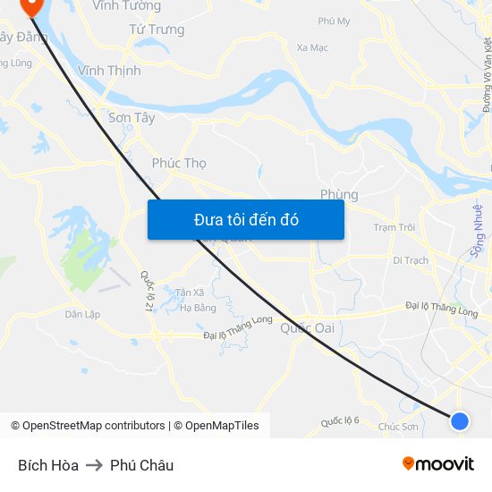 Bích Hòa to Phú Châu map