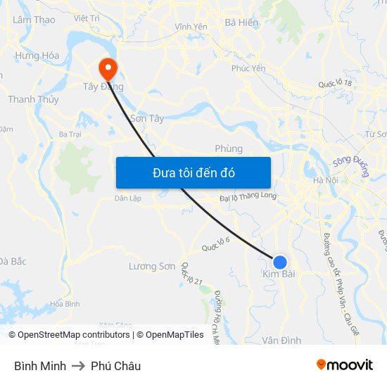 Bình Minh to Phú Châu map