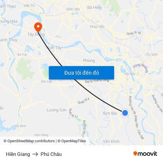 Hiền Giang to Phú Châu map