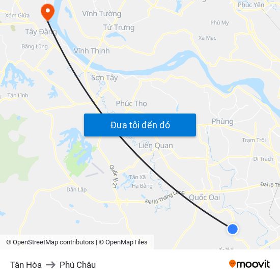 Tân Hòa to Phú Châu map