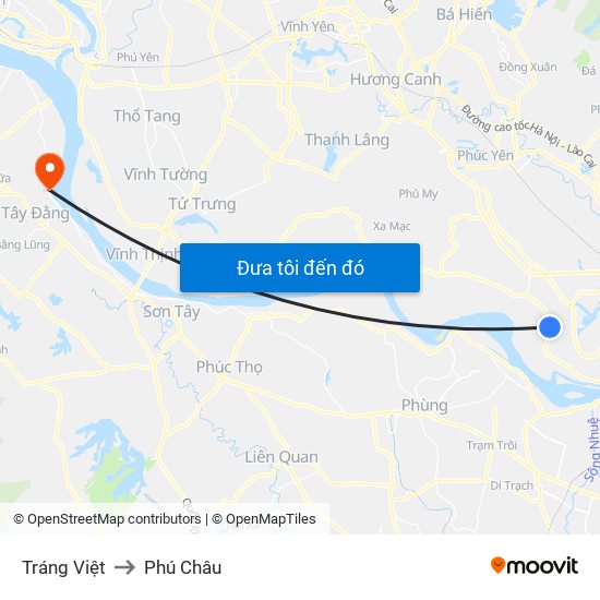 Tráng Việt to Phú Châu map