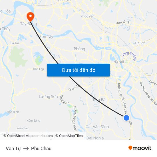 Văn Tự to Phú Châu map