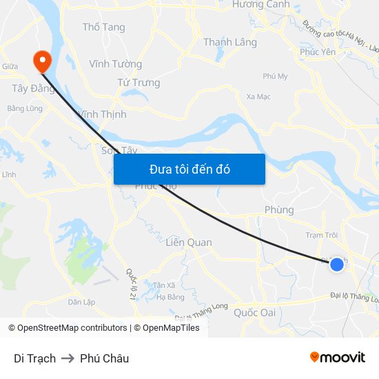 Di Trạch to Phú Châu map