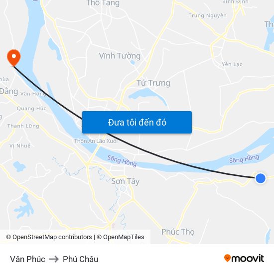 Vân Phúc to Phú Châu map