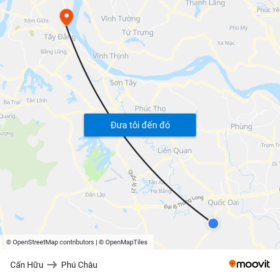 Cấn Hữu to Phú Châu map