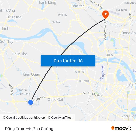 Đồng Trúc to Phú Cường map