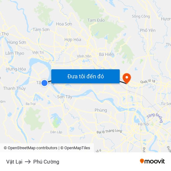 Vật Lại to Phú Cường map