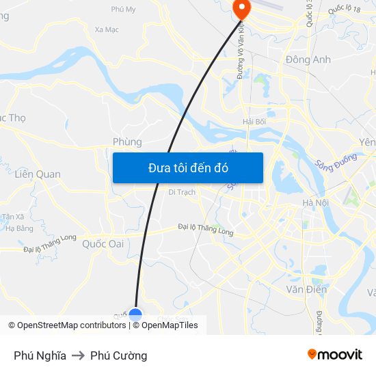 Phú Nghĩa to Phú Cường map