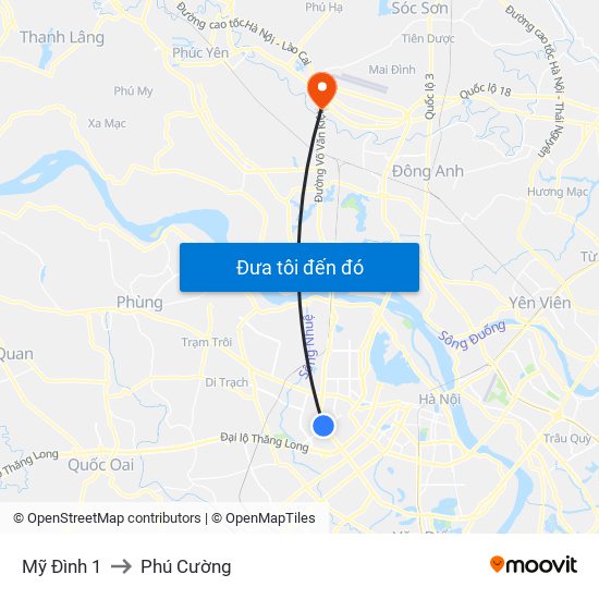 Mỹ Đình 1 to Phú Cường map