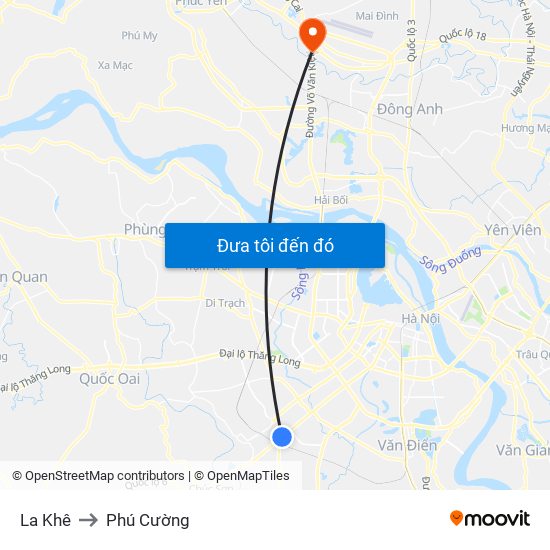 La Khê to Phú Cường map