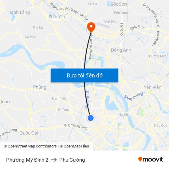 Phường Mỹ Đình 2 to Phú Cường map