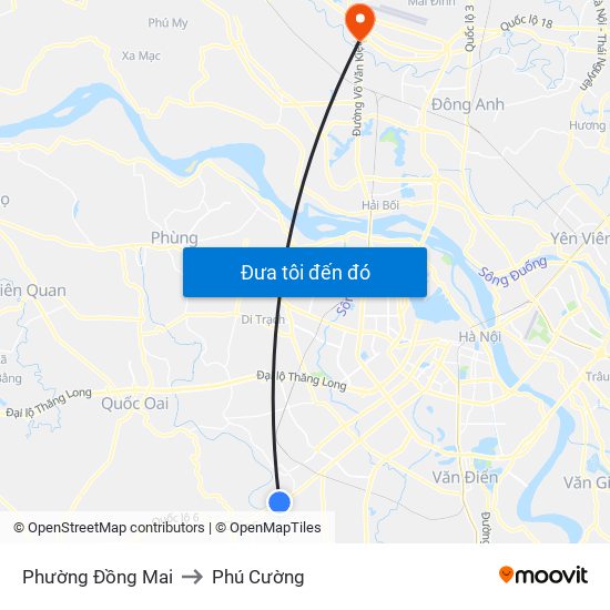 Phường Đồng Mai to Phú Cường map