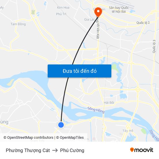 Phường Thượng Cát to Phú Cường map