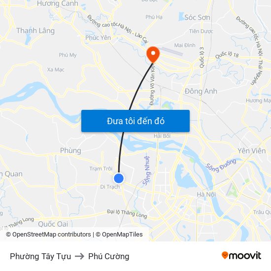 Phường Tây Tựu to Phú Cường map