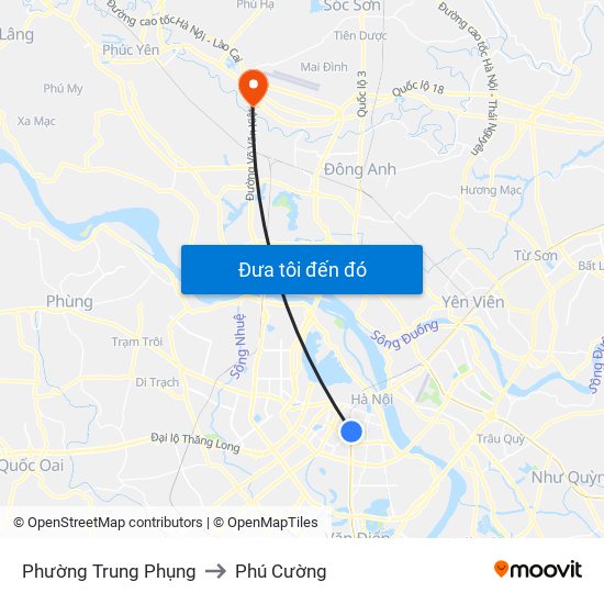 Phường Trung Phụng to Phú Cường map