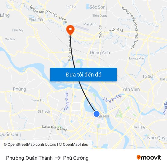 Phường Quán Thánh to Phú Cường map