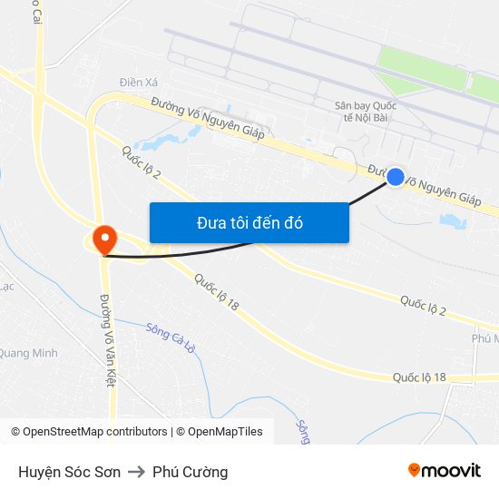 Huyện Sóc Sơn to Phú Cường map