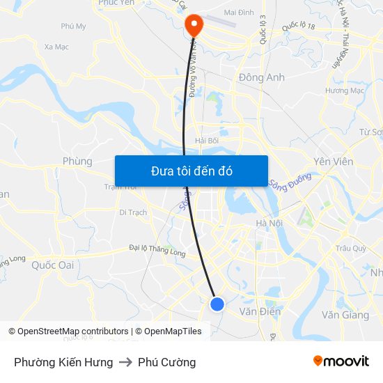 Phường Kiến Hưng to Phú Cường map