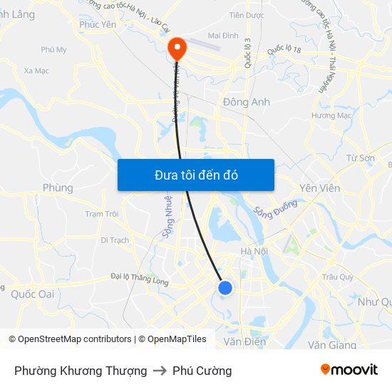 Phường Khương Thượng to Phú Cường map