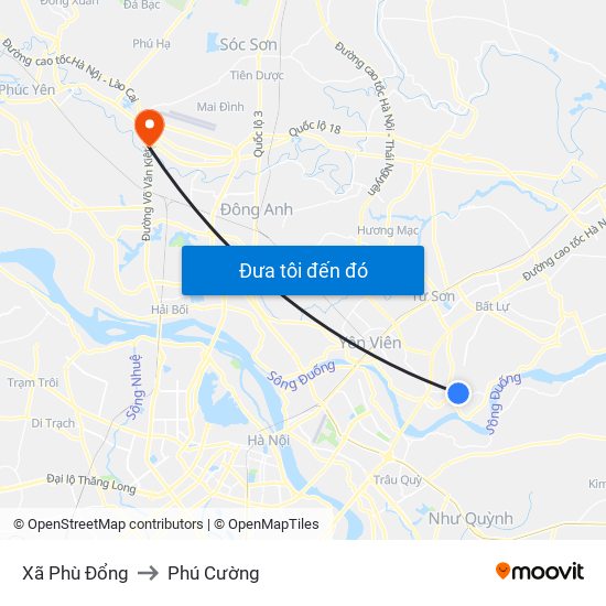 Xã Phù Đổng to Phú Cường map