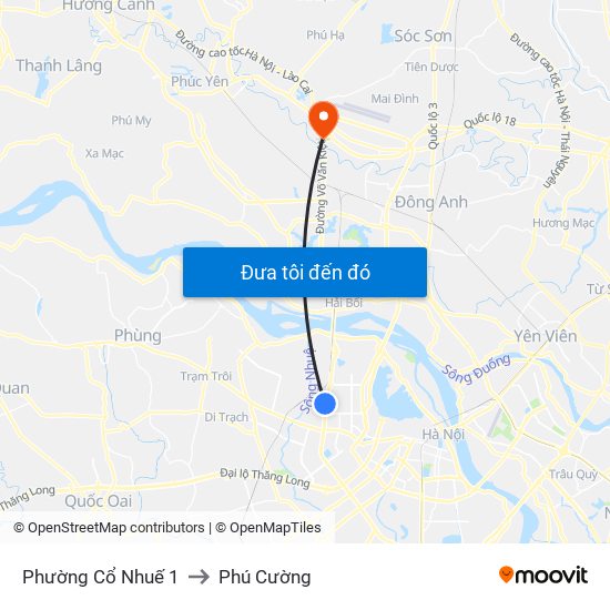 Phường Cổ Nhuế 1 to Phú Cường map