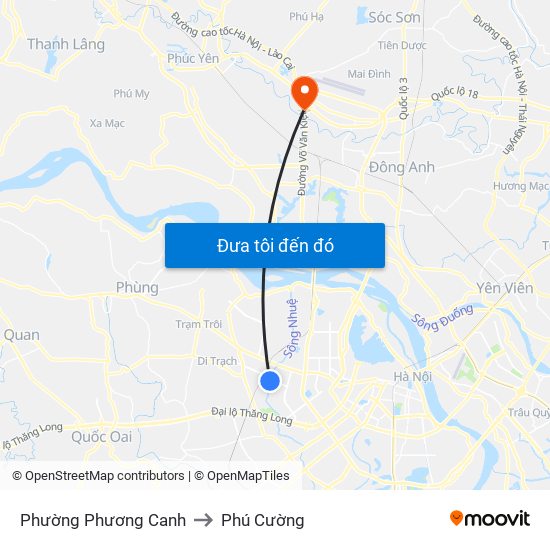 Phường Phương Canh to Phú Cường map