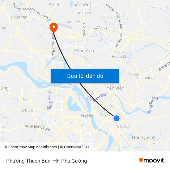 Phường Thạch Bàn to Phú Cường map