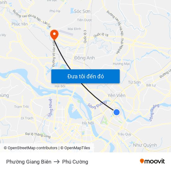 Phường Giang Biên to Phú Cường map