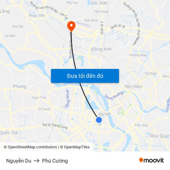 Nguyễn Du to Phú Cường map