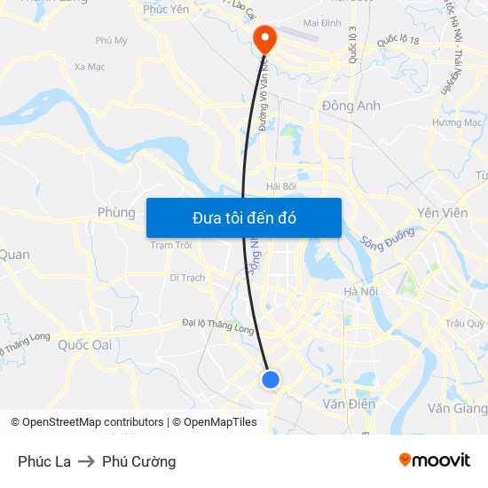 Phúc La to Phú Cường map