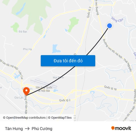 Tân Hưng to Phú Cường map