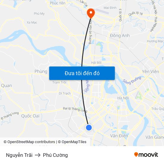 Nguyễn Trãi to Phú Cường map