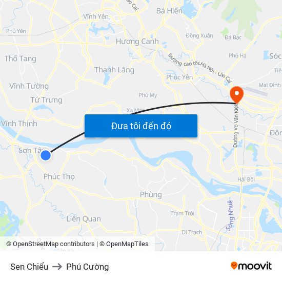 Sen Chiểu to Phú Cường map