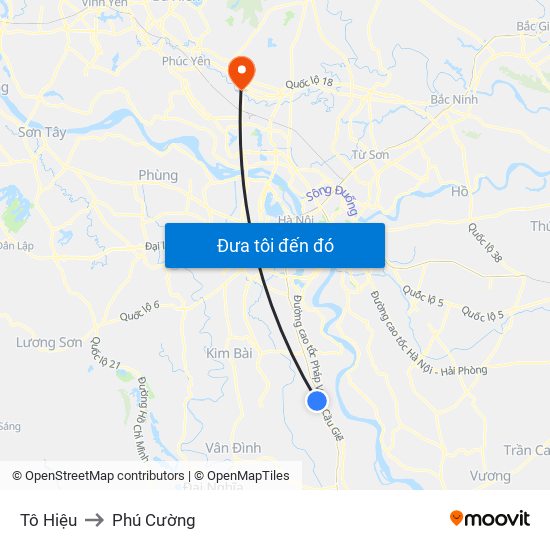 Tô Hiệu to Phú Cường map