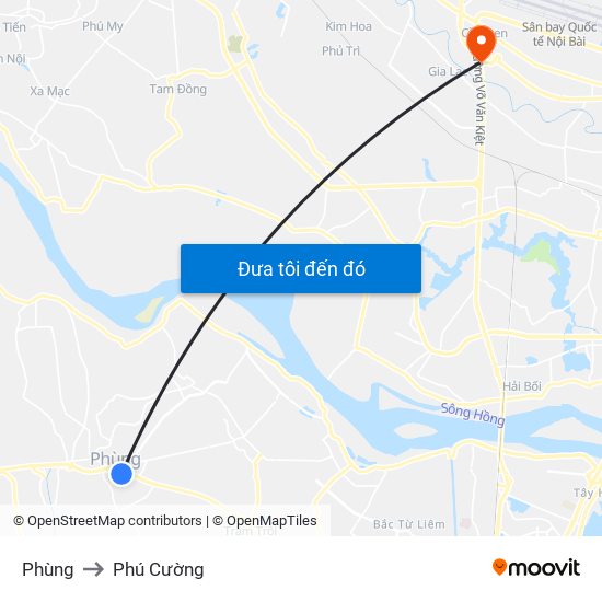 Phùng to Phú Cường map