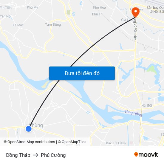Đồng Tháp to Phú Cường map