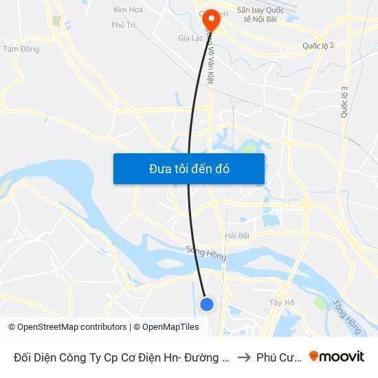 Đối Diện Công Ty Cp Cơ Điện Hn- Đường Đức Thắng to Phú Cường map