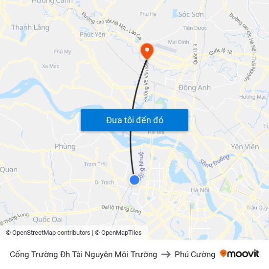 Cổng Trường Đh Tài Nguyên Môi Trường to Phú Cường map