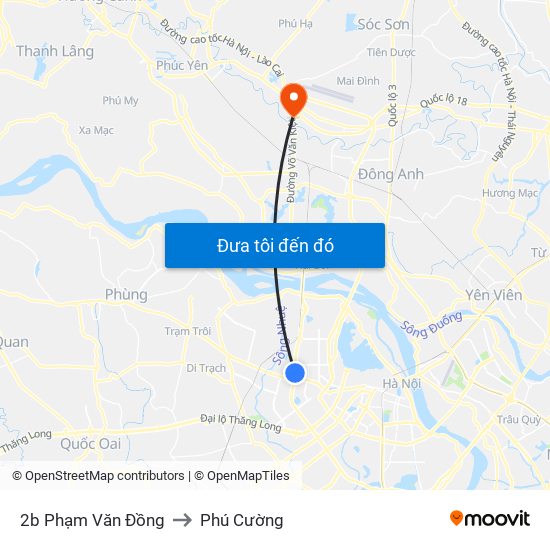 2b Phạm Văn Đồng to Phú Cường map