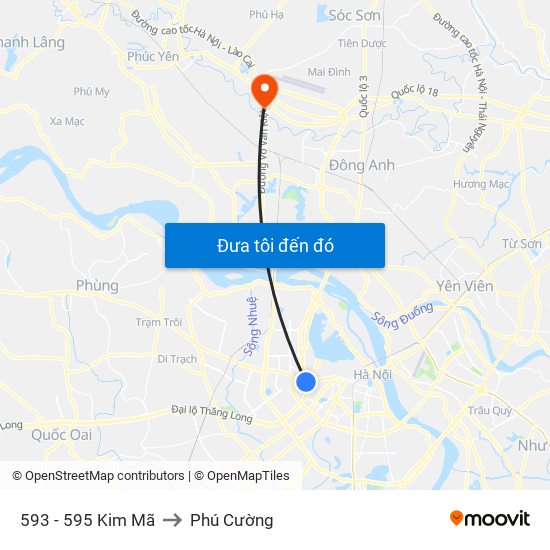 593 - 595 Kim Mã to Phú Cường map