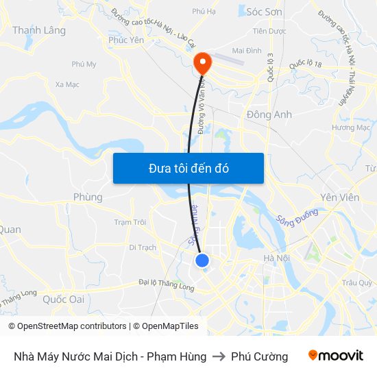 Nhà Máy Nước Mai Dịch - Phạm Hùng to Phú Cường map