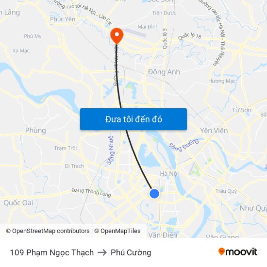 109 Phạm Ngọc Thạch to Phú Cường map