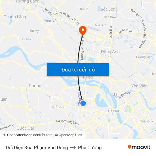 Đối Diện 36a Phạm Văn Đồng to Phú Cường map