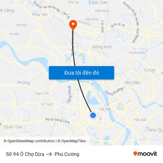 Số 94 Ô Chợ Dừa to Phú Cường map