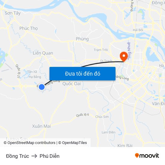 Đồng Trúc to Phú Diễn map