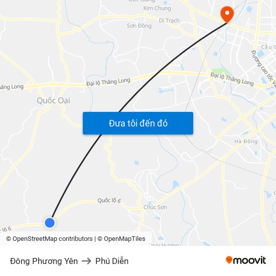 Đông Phương Yên to Phú Diễn map