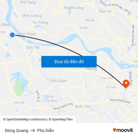 Đông Quang to Phú Diễn map