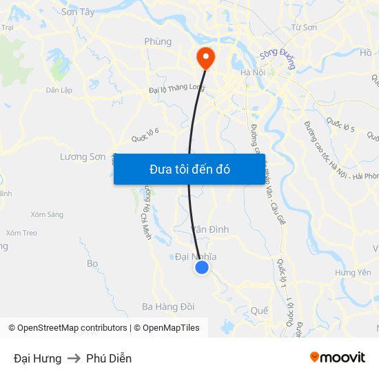 Đại Hưng to Phú Diễn map