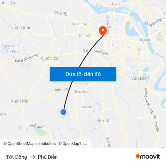 Tốt Động to Phú Diễn map